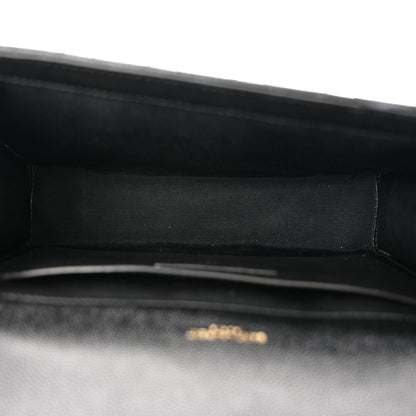 Saint Laurent Grain De Poudre Textured Mixed Matelasse Triquilt Medium Monogram Satchel Black 5 of 11