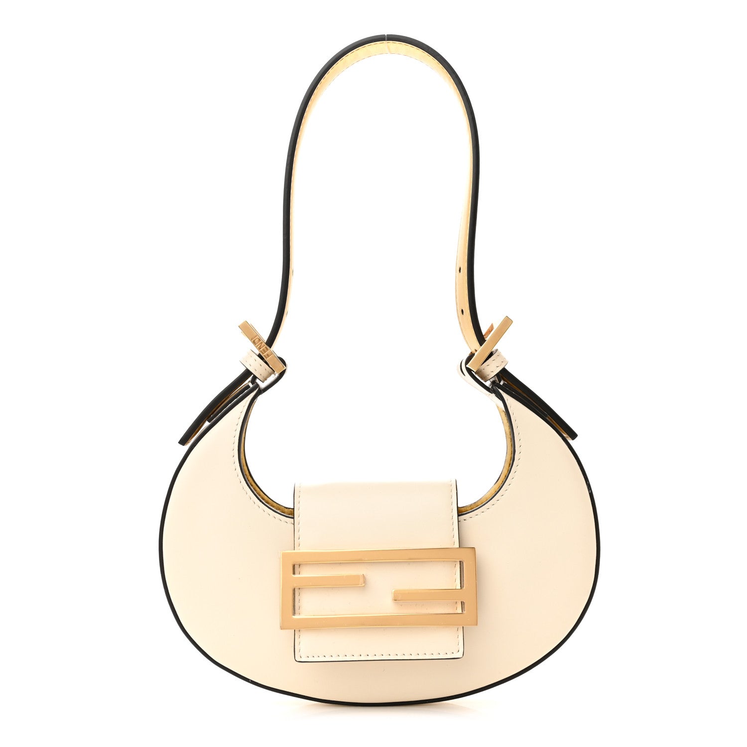 Fendi Vitello King Mini Cookie Hobo Bag White Ice 1 of 12
