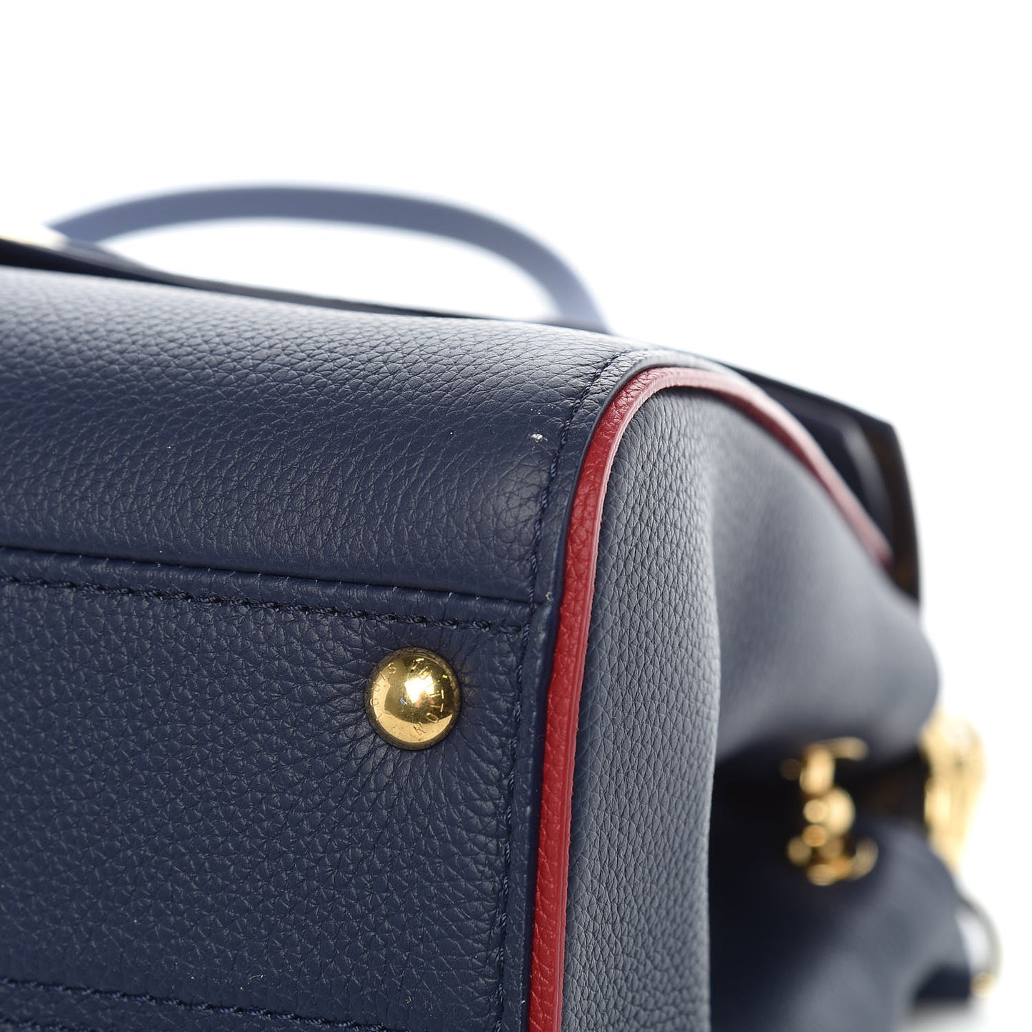 Grained Calfskin Monogram Double V Blue Marine