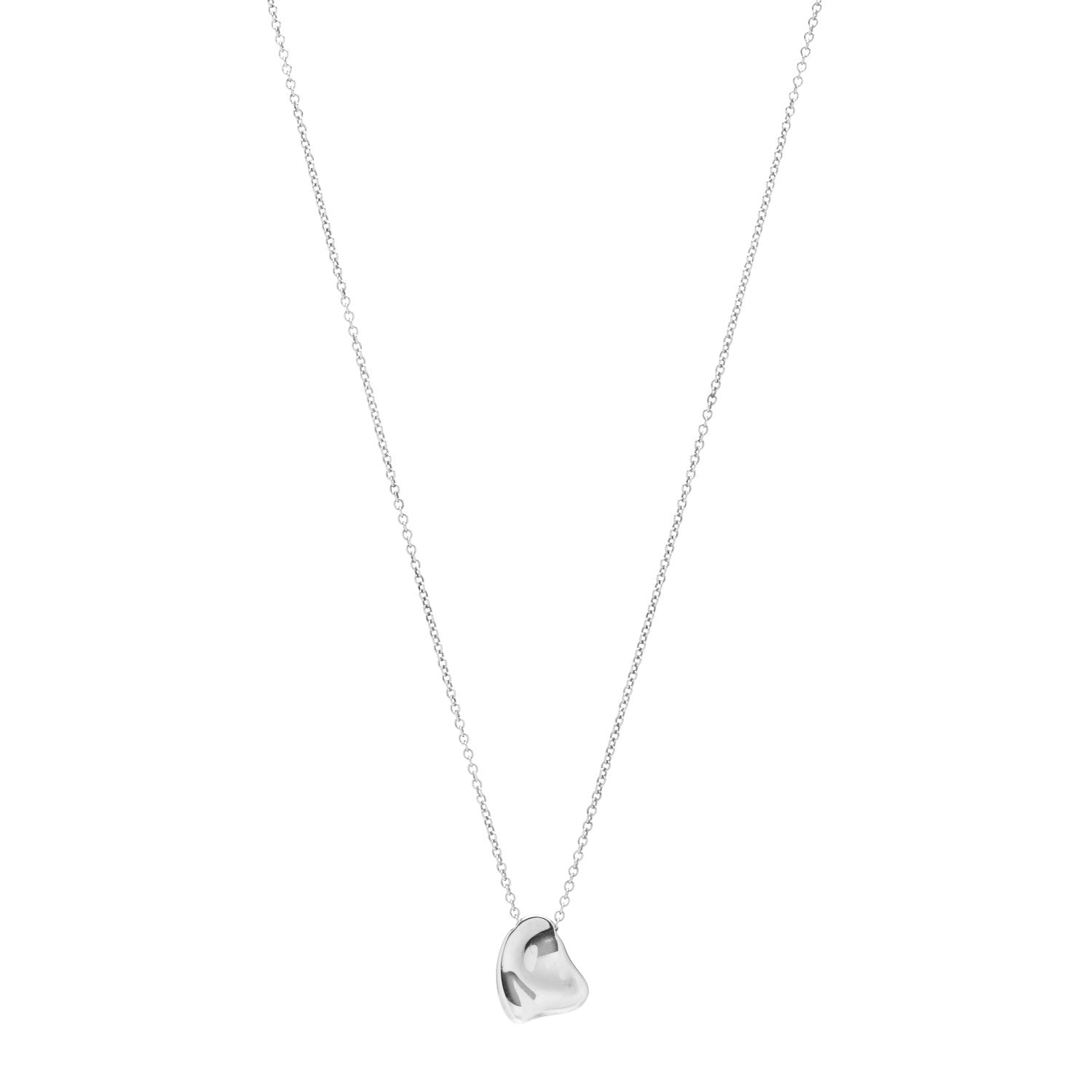 Tiffany Sterling Silver 11mm Elsa Peretti Full Heart Pendant Necklace 1 of 4