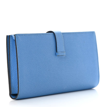 Hermes Epsom Bearn Gusset Wallet Bleu Paradis 3 of 12