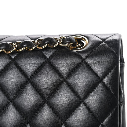Chanel Lambskin Quilted Medium Double Flap Black 16 of 17