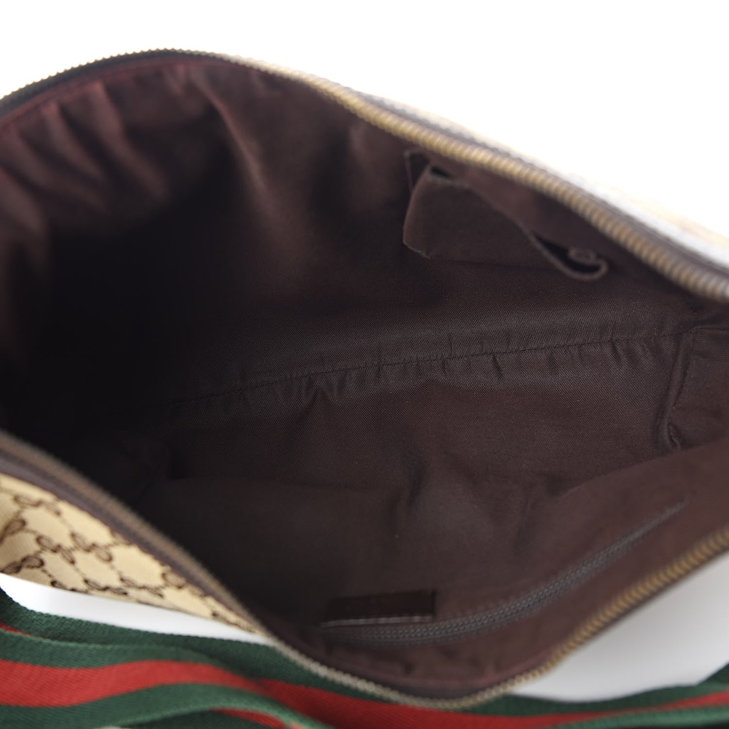 Gucci Monogram Web Medium Half Moon Hobo Dark Brown 5 of 11