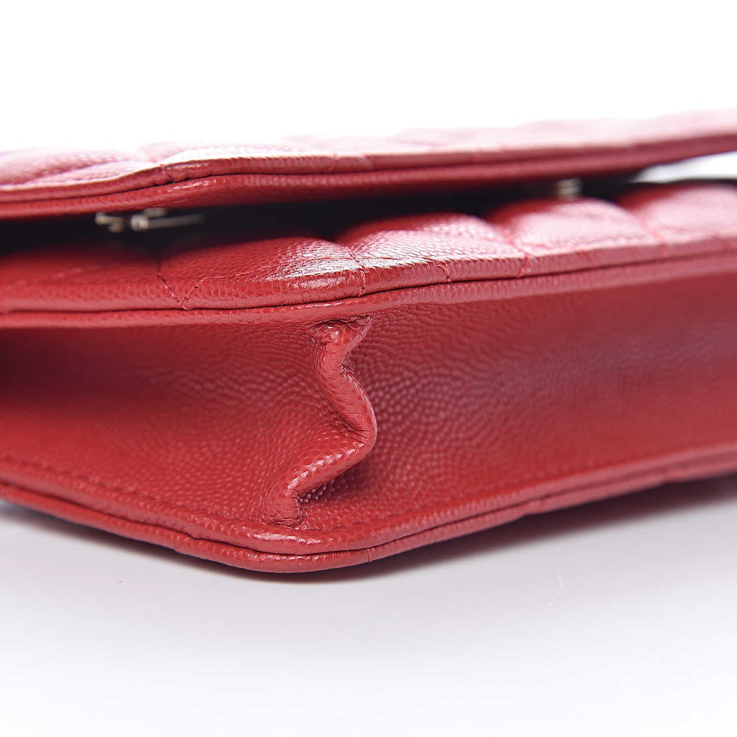 Chanel Caviar Quilted Wallet on Chain WOC Red 10 of 14