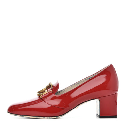 Gucci Vernice GG Victoire 55mm Loafer Pumps 38.5 Hibiscus Red 1 of 9
