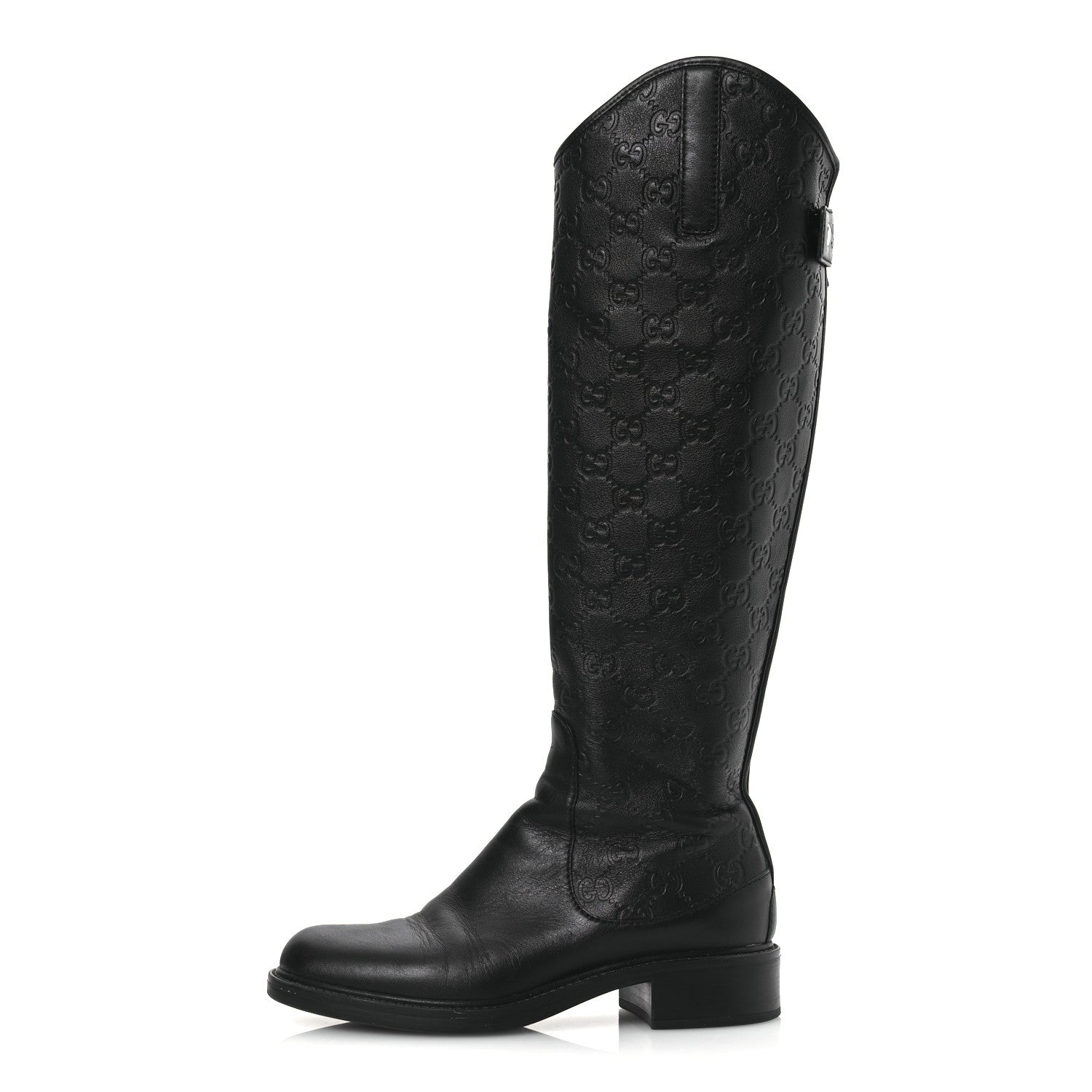 Gucci Guccissima Calfskin Miro Soft Knee High Riding Boots 35.5 Black 1 of 10