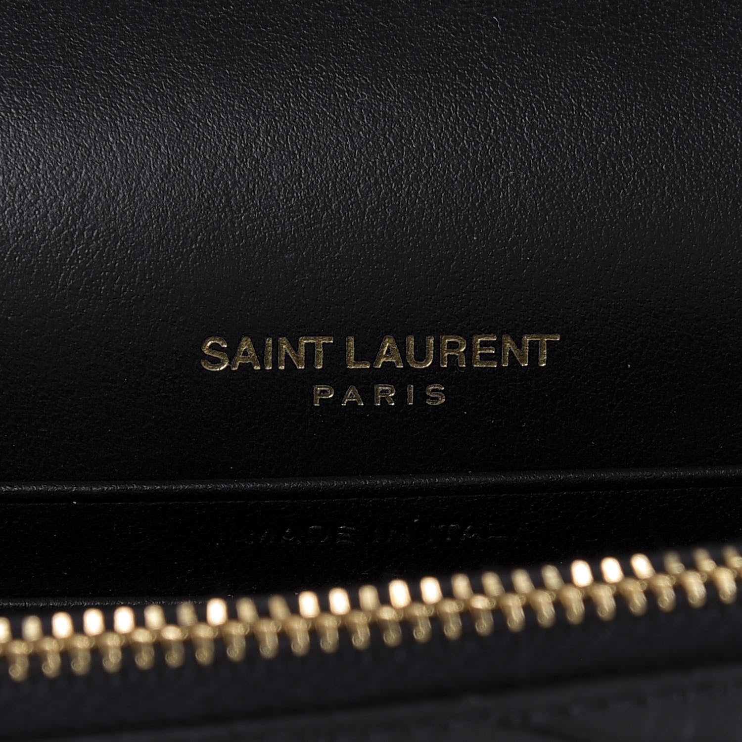 Saint Laurent Calfskin Crocodile Embossed Kate Monogram Tassel Chain Wallet Black 8 of 9