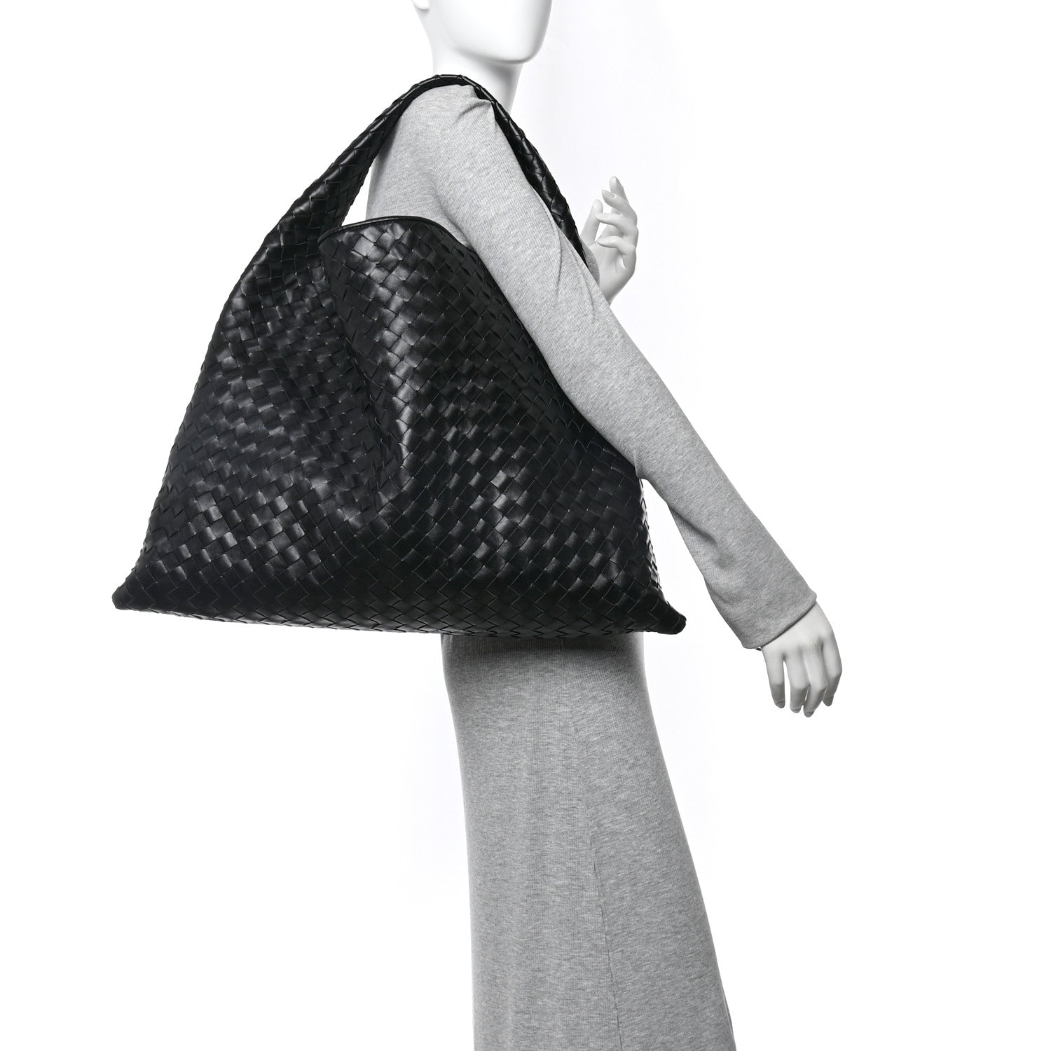 Bottega Veneta Calfskin Intrecciato Large Hop Black 2 of 10