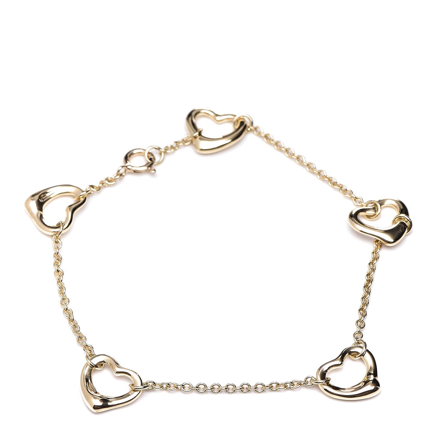 18K Yellow Gold Elsa Peretti 5 Open Heart Bracelet