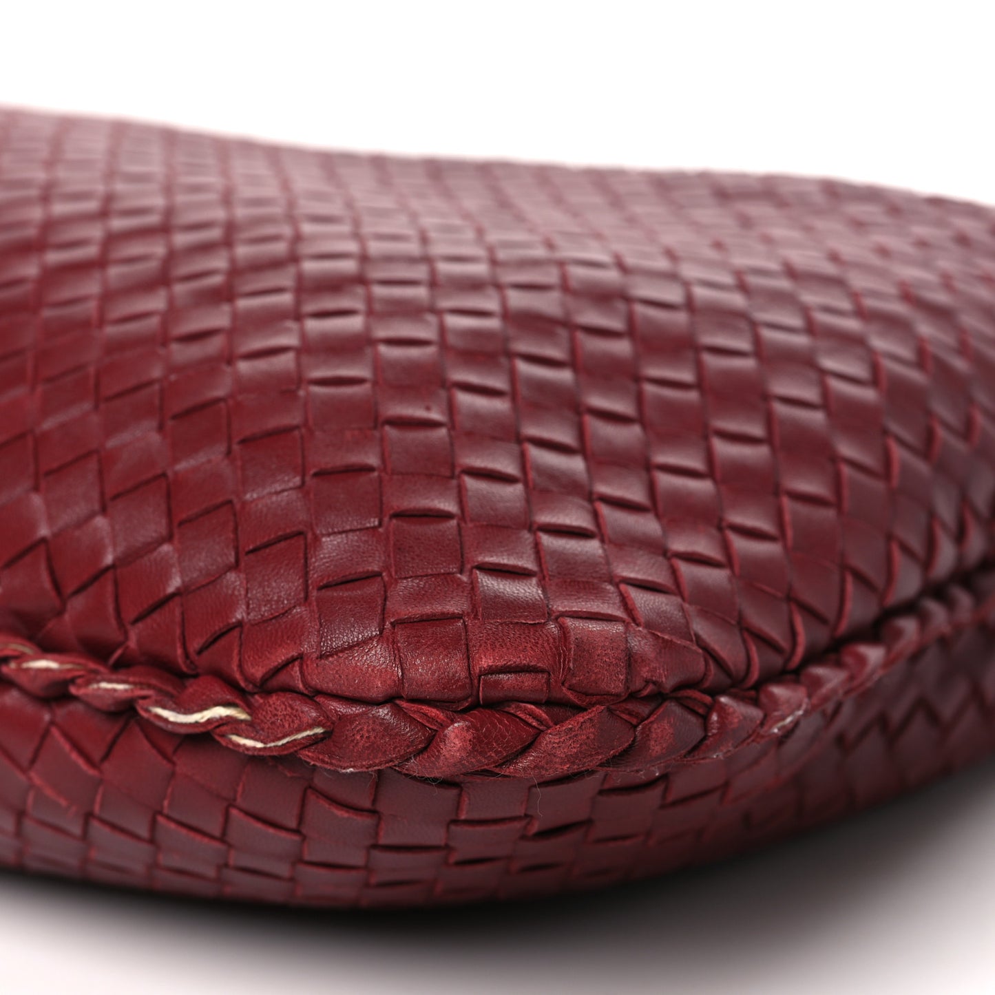 Nappa Intrecciato Large Veneta Hobo Vermillion