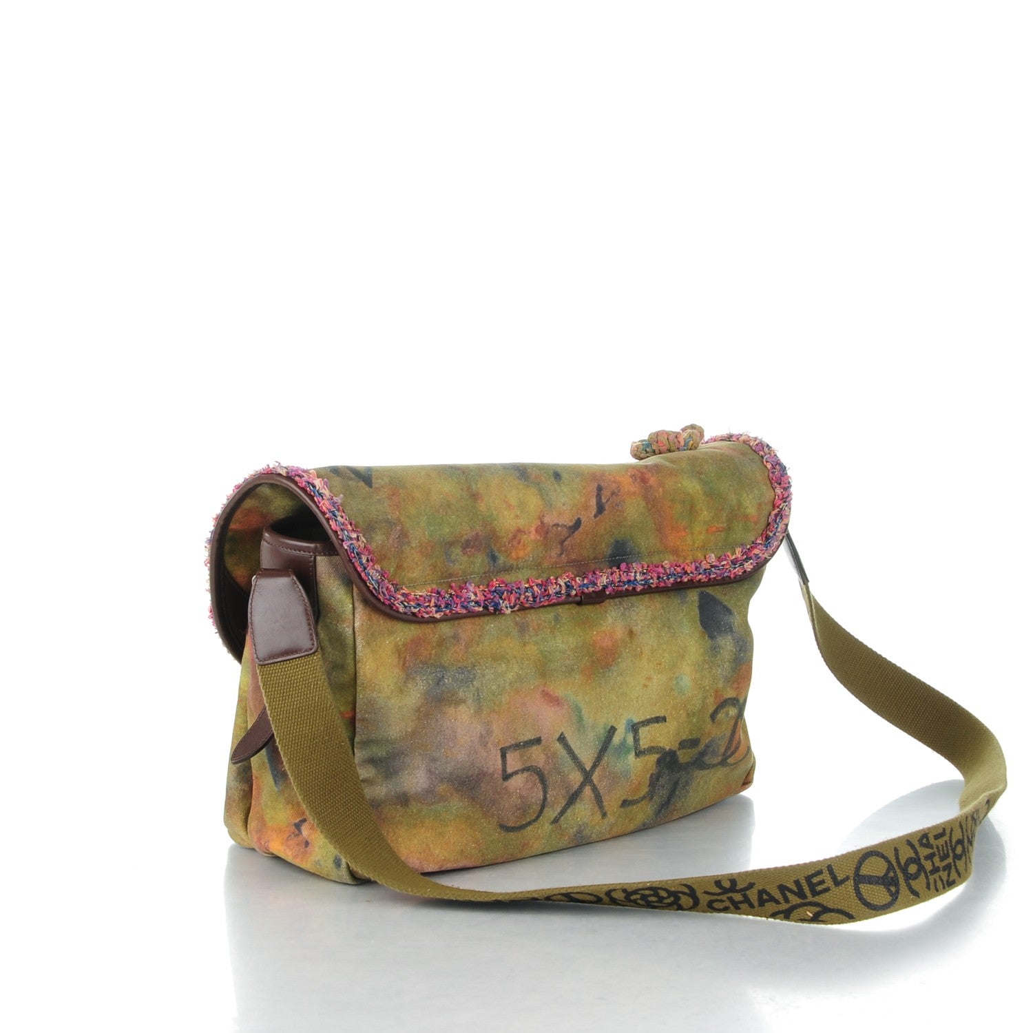 Chanel Washed Toile Large Graffiti On The Pavements Messenger Khaki Multicolor 3 of 7