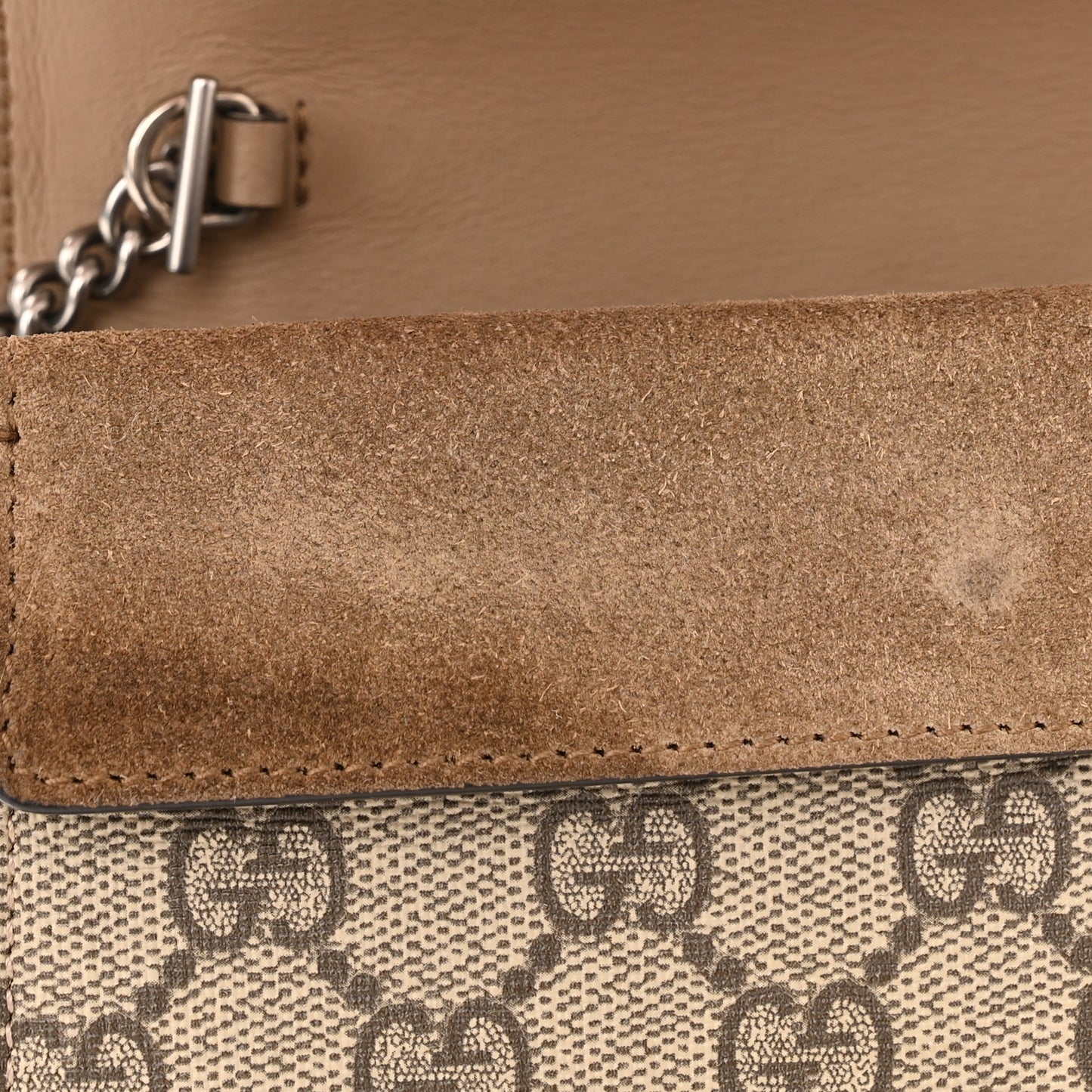 GG Supreme Monogram Super Mini Dionysus Shoulder Bag Taupe