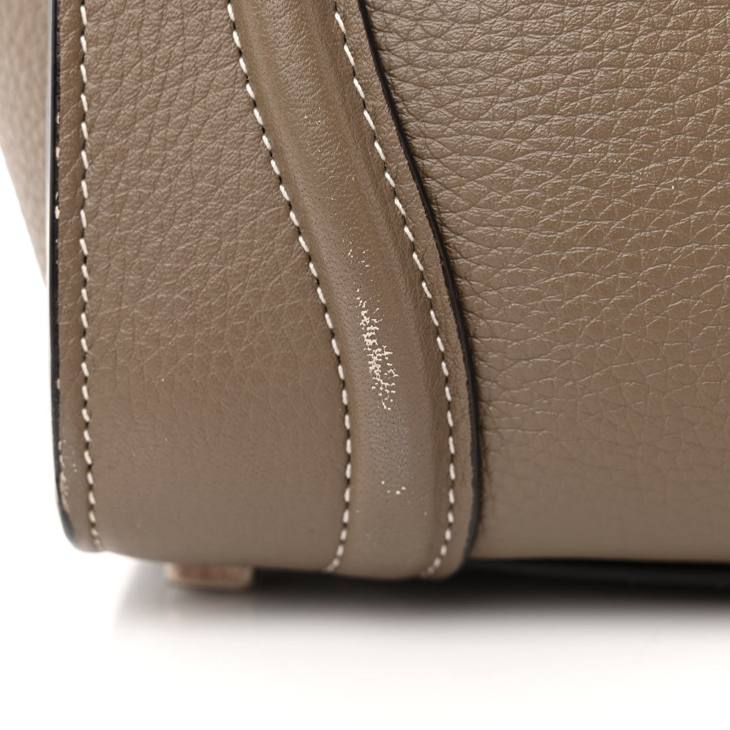 Smooth Calfskin Interstice Micro Luggage Light Taupe