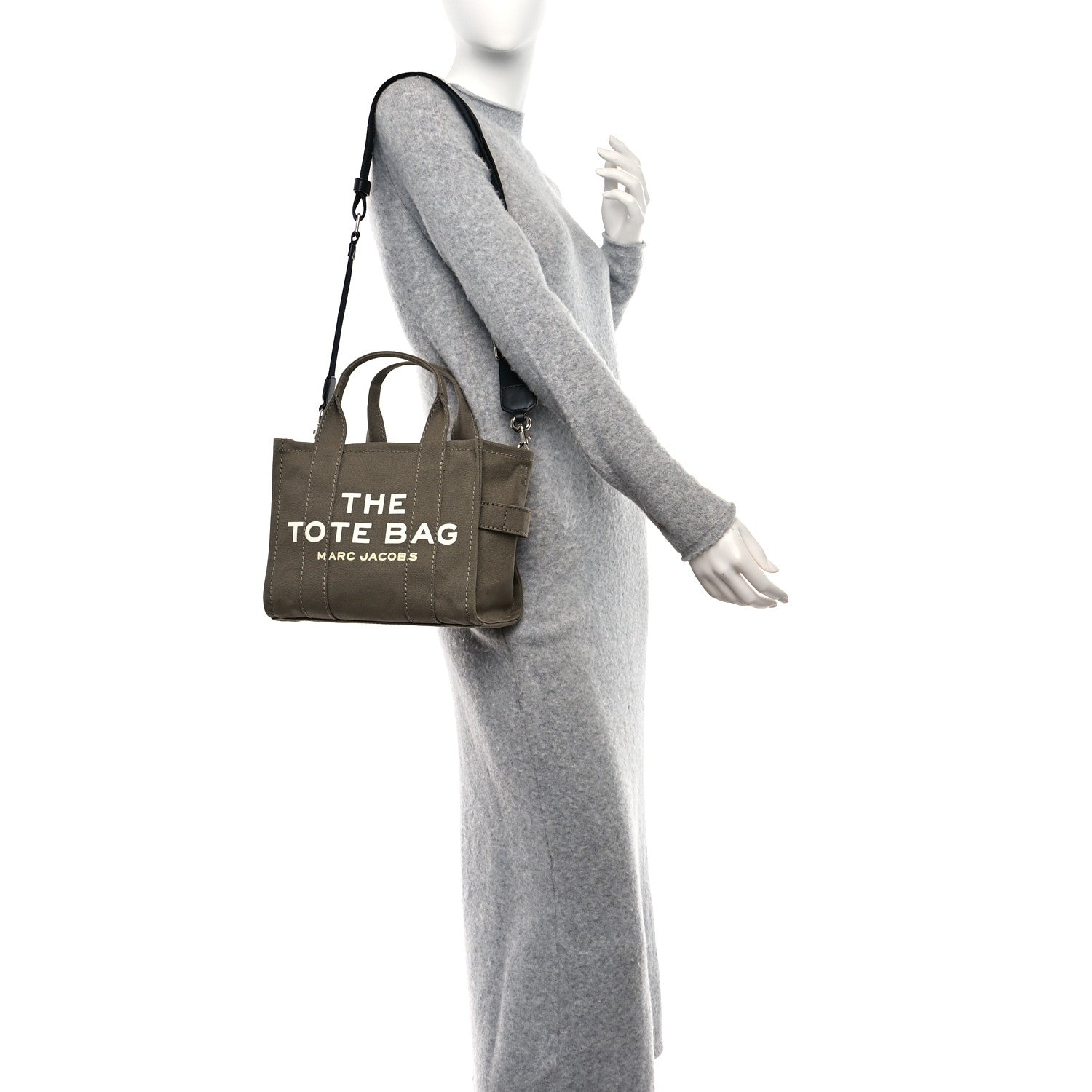 Marc Jacobs MARC JACOBS Cotton Canvas Small The Traveler Tote Bag Slate Green 2 of 8