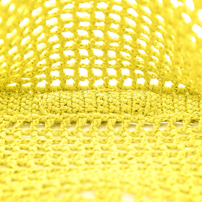 Prada Yarn Raffia Effect Crochet Logo Embroidered Tote Bag Cedro 5 of 10
