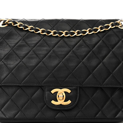 Chanel Lambskin Quilted Medium Double Flap Black 8 of 10