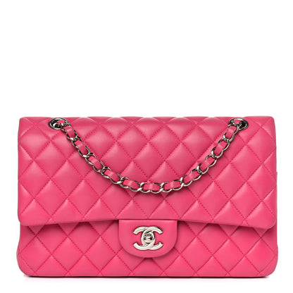 Chanel Lambskin Quilted Medium Double Flap Dark Pink 1 of 22