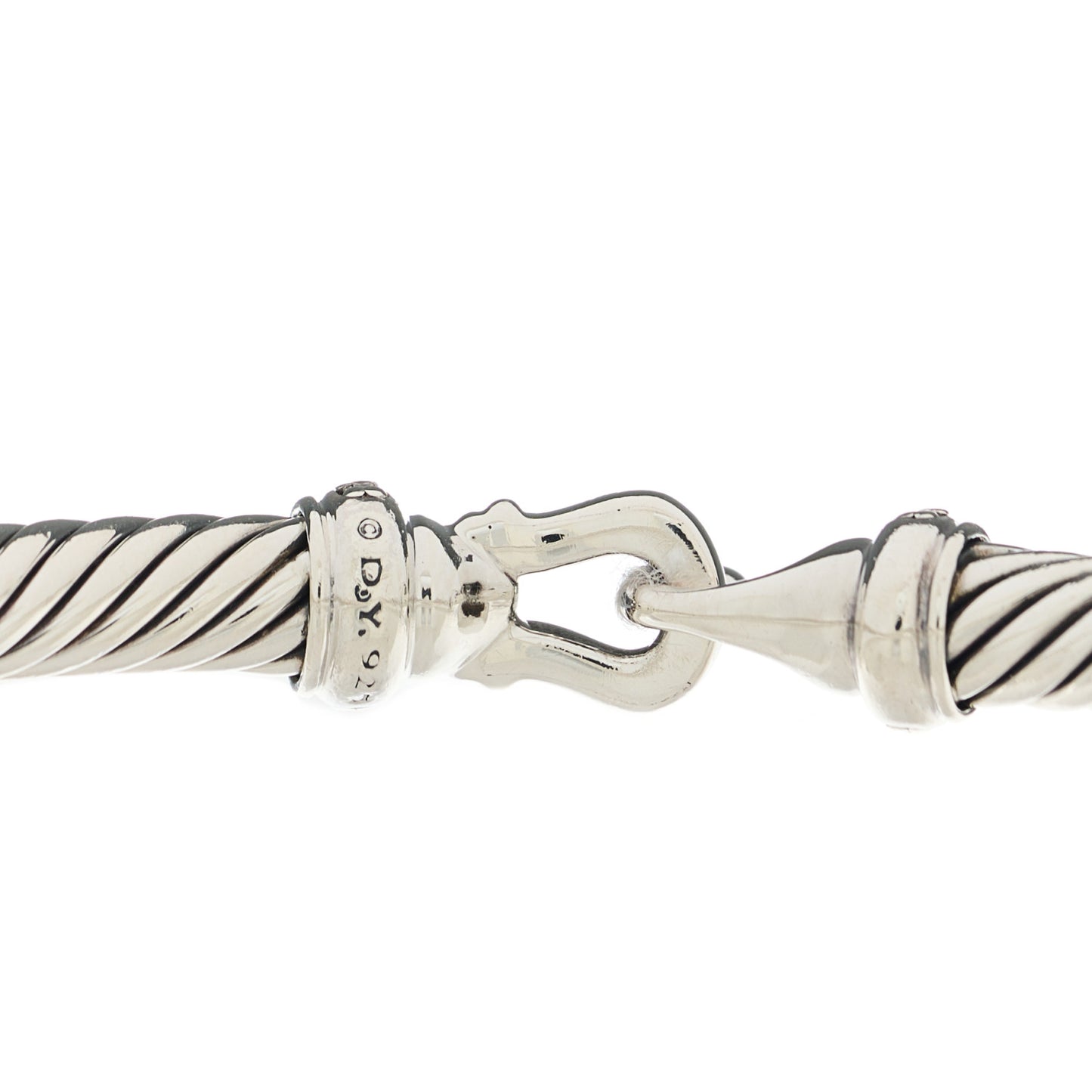 Sterling Silver Diamond 5mm Cable Buckle Bracelet