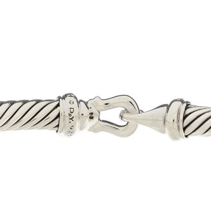 David Yurman Sterling Silver Diamond 5mm Cable Buckle Bracelet 3 of 3