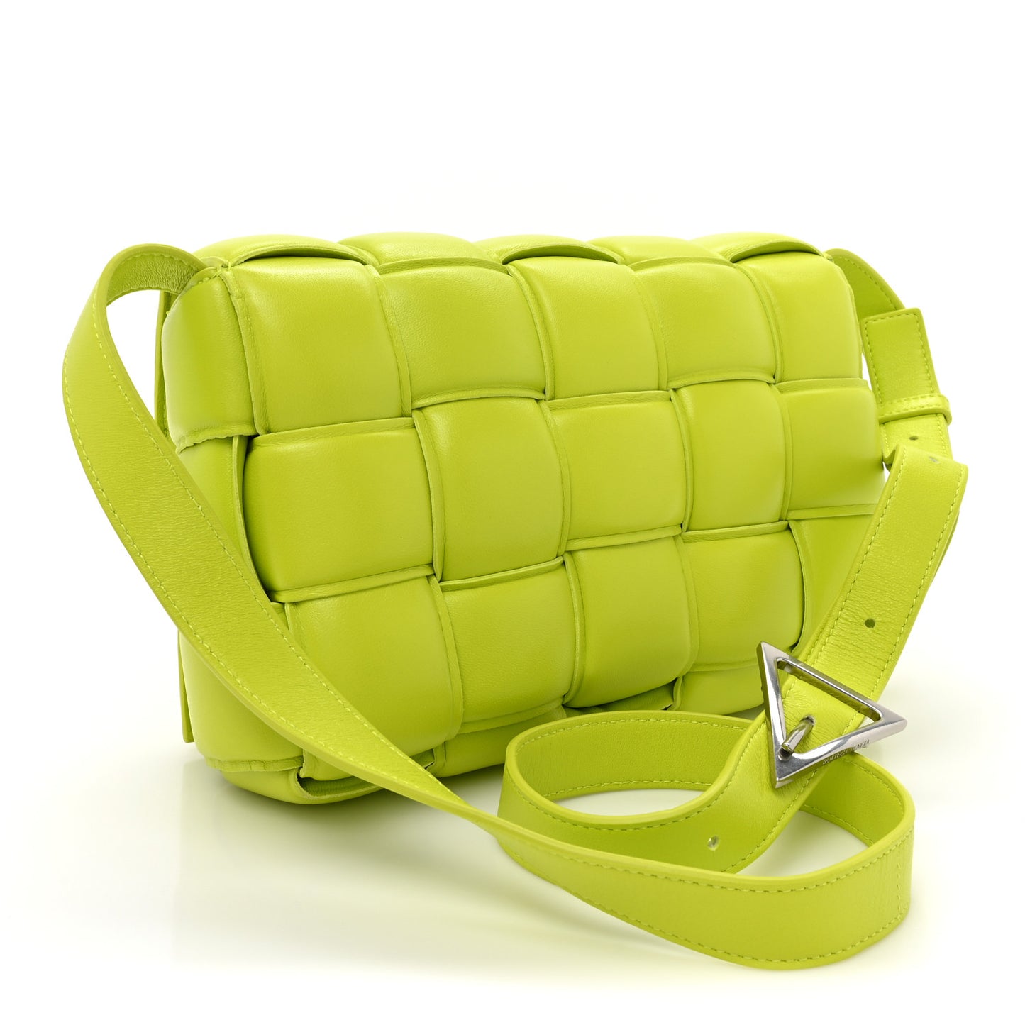 Nappa Maxi Intreccio Padded Cassette Crossbody Bag Kiwi