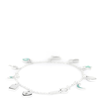 Tiffany Sterling Silver Enamel Love Notes Charm Bracelet Blue 3 of 6