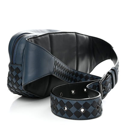 Bottega Veneta Nappa Intrecciato Front Zip Belt Bag Blue 3 of 9