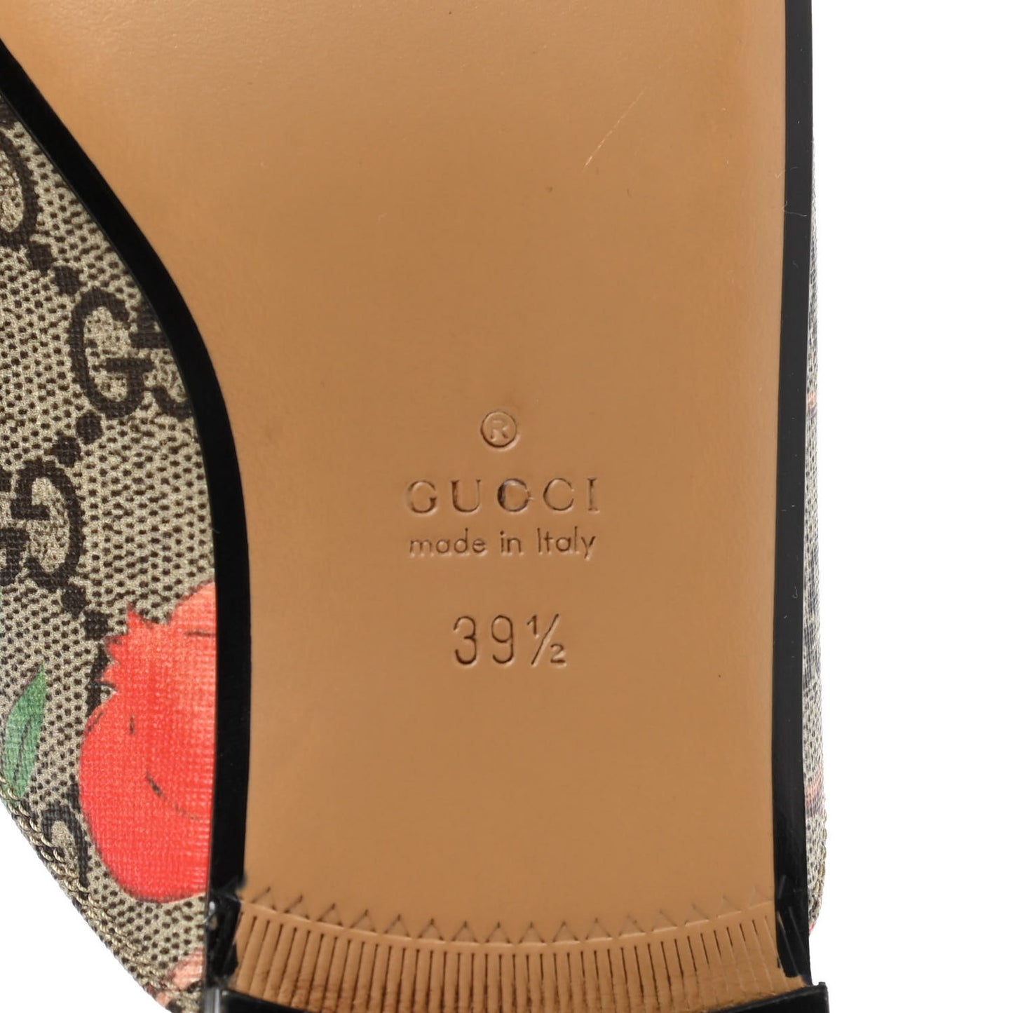 GG Supreme Monogram Tian Womens Princetown Slippers 39.5 Beige Ebony Multicolor