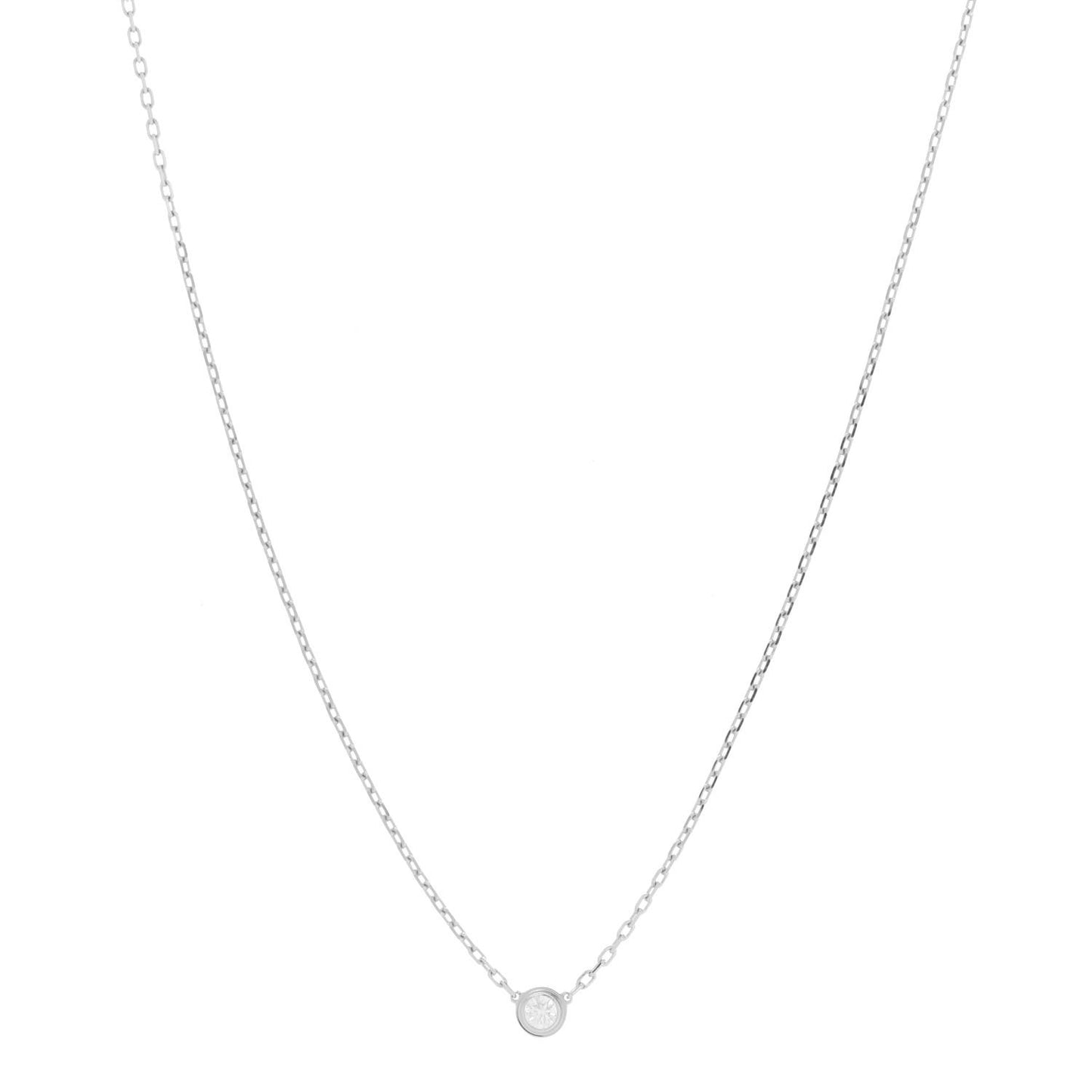 18K White Gold Diamond XS D'Amour Pendant Necklace