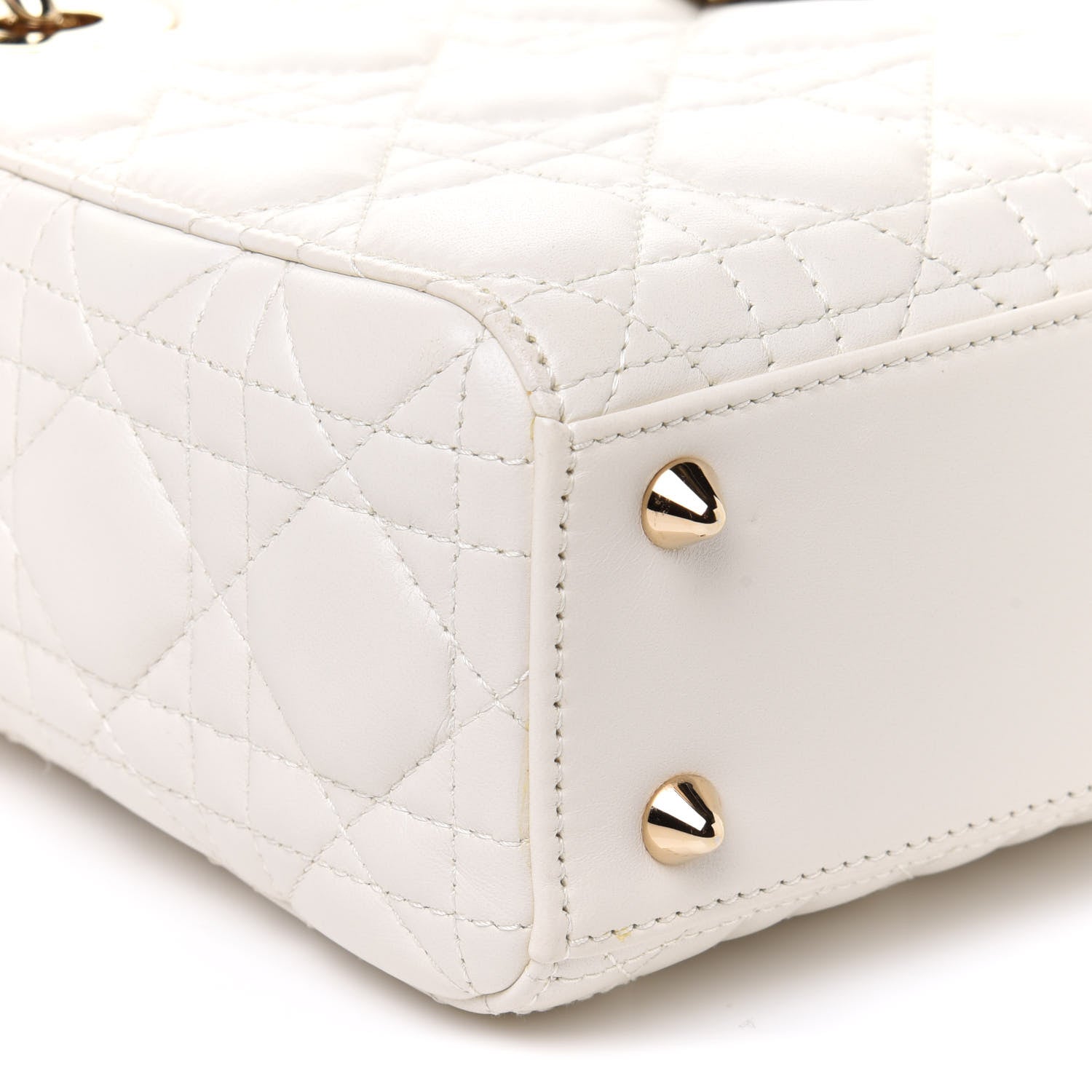 Christian Dior Lambskin Cannage Small My ABCDior Lady Dior White 9 of 14