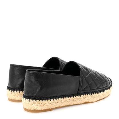 Chanel Lambskin Quilted CC Espadrilles 36 Black 5 of 10