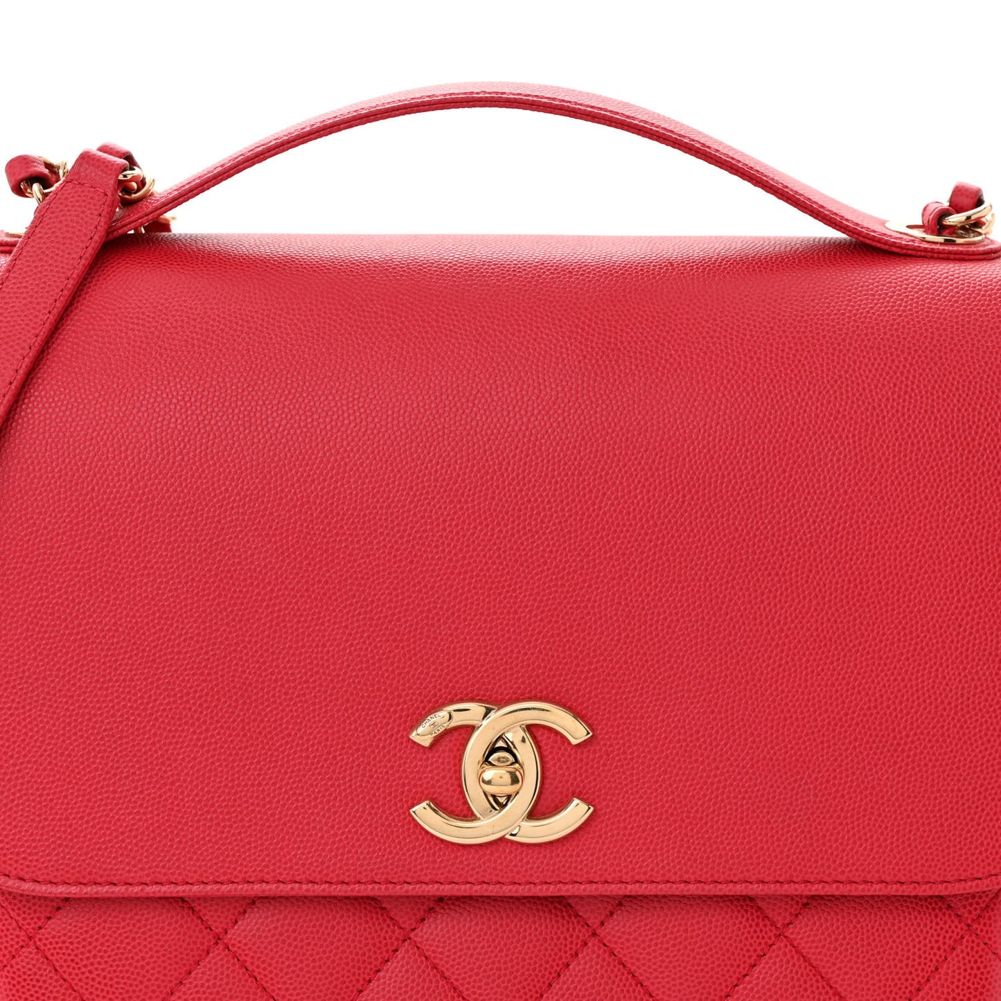 Caviar Quilted Large Business Affinity Flap Red