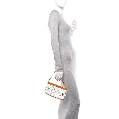 Louis Vuitton Monogram Multicolor Pochette Accessories White 2 of 9