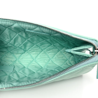 Chanel Patent Quilted Cosmetic Pouch Light Green 5 of 9