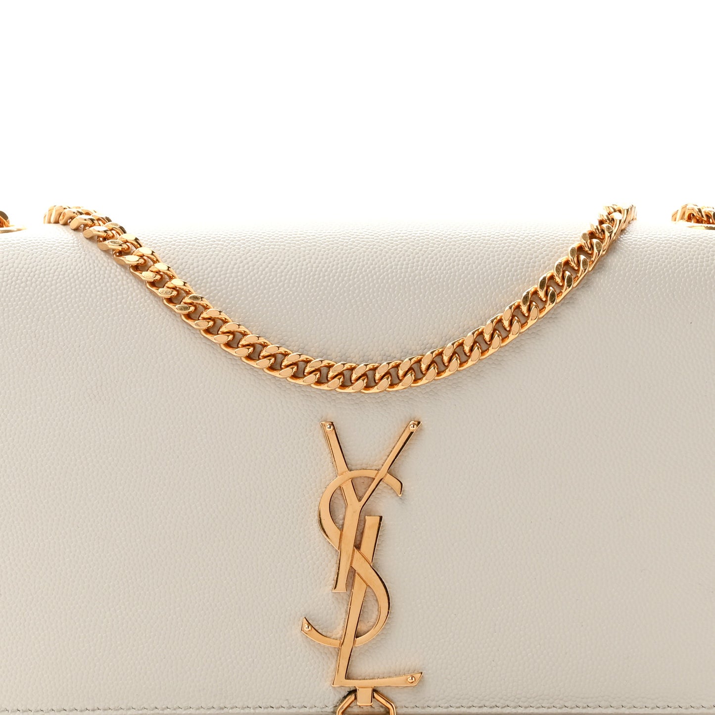 Grain De Poudre Calfskin Medium Classic Monogram Kate Tassel Satchel Crema Soft