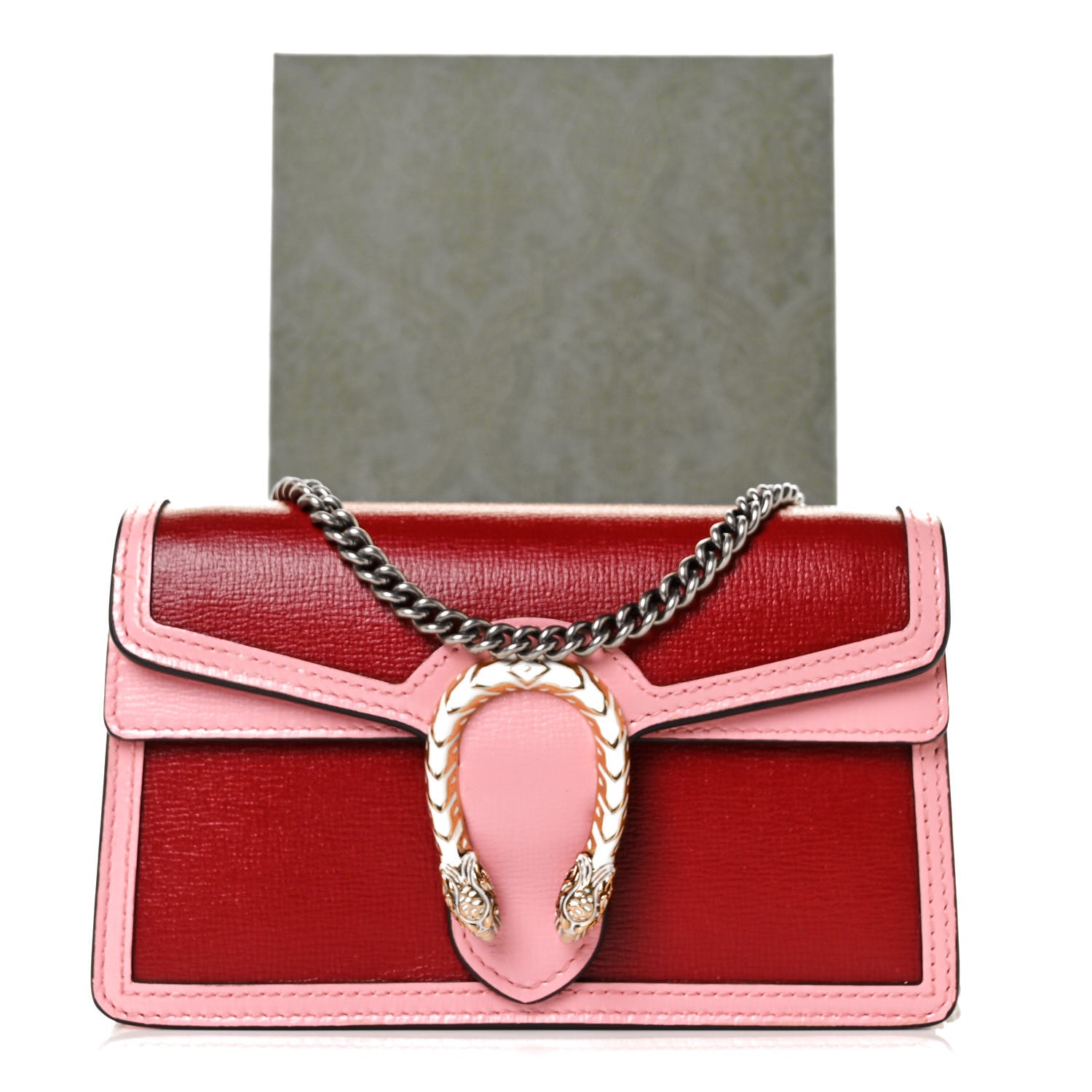Gucci Azalea Calfskin Enamel Super Mini Dionysus Shoulder Bag New Cherry Red Wild Rose Off White 9 of 9