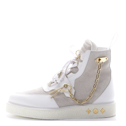 Louis Vuitton Calfskin Suede Mens Creeper Ankle Boots 10 White 1 of 9