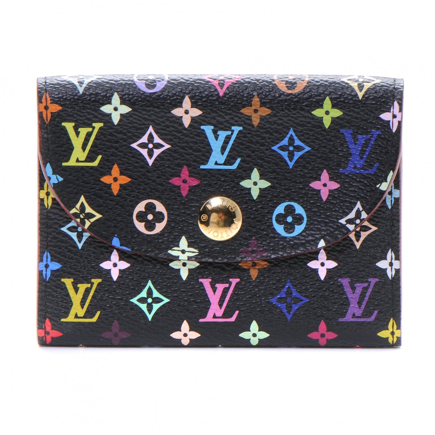 Monogram Multicolor Business Card Holder Black