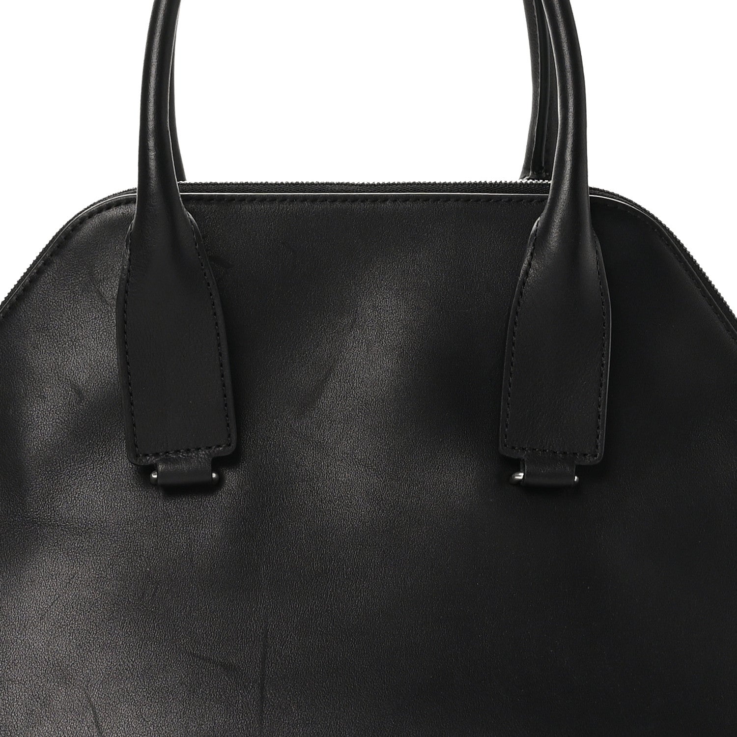 The Row Polished Saddle Calfskin Medium Devon Bag Black 7 of 10