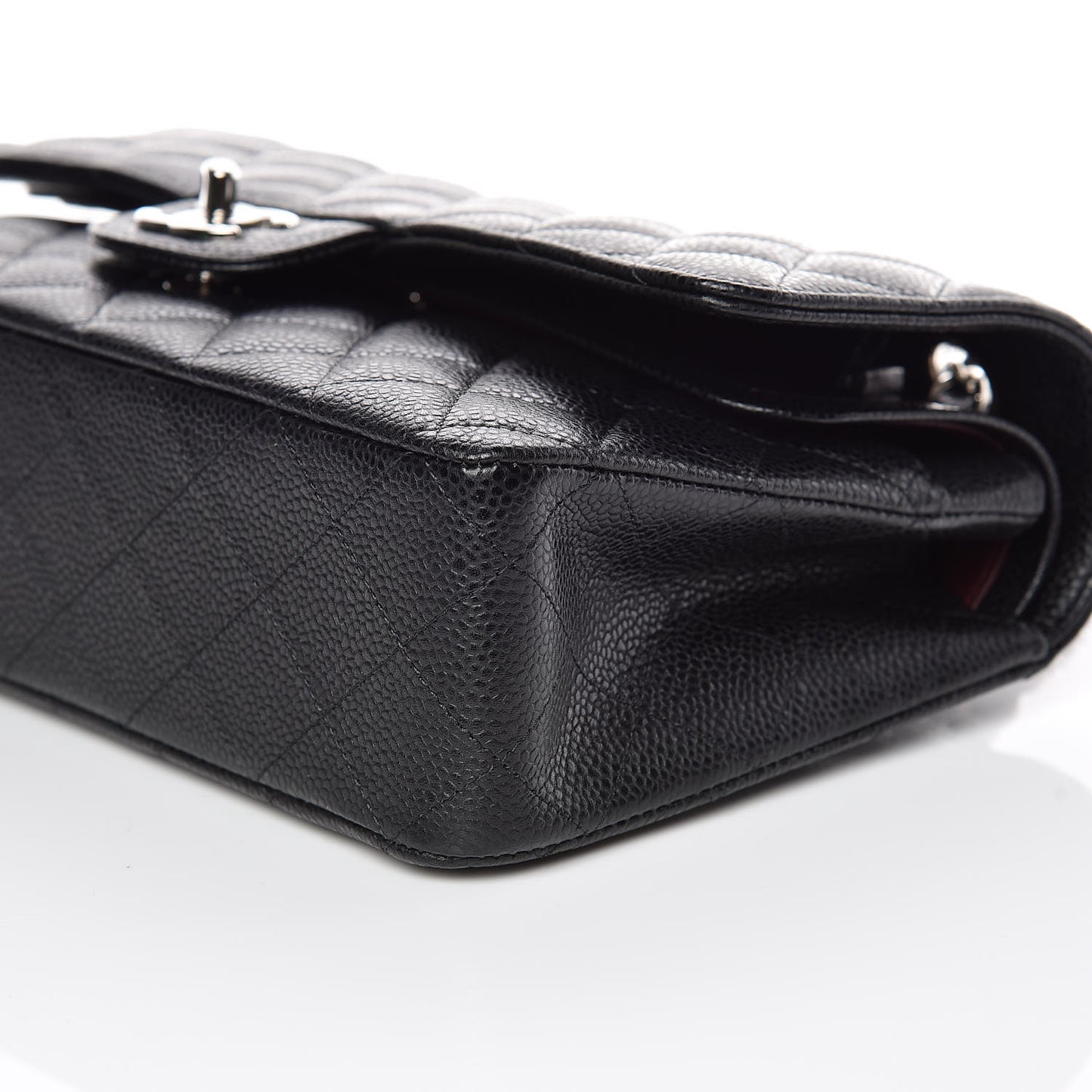 Caviar Quilted Medium Double Flap Black