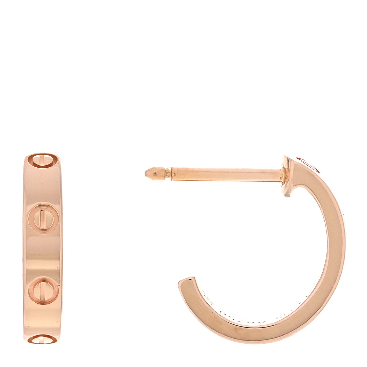 18K Pink Gold Small LOVE Hoop Earrings