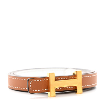 Hermes Swift Epsom 13mm Focus Belt 75 30 Gold White 1 of 7