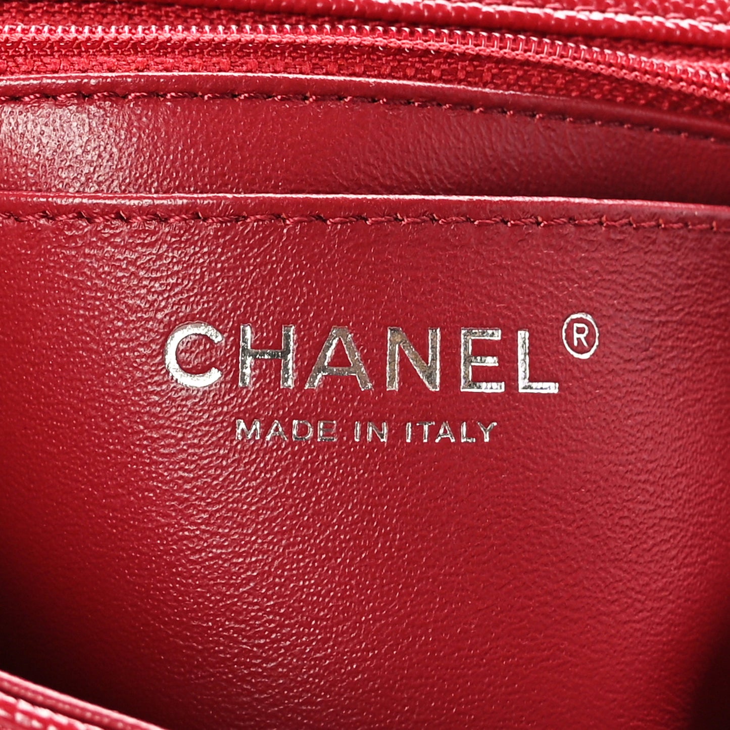 Caviar Quilted Mini Rectangular Flap Red