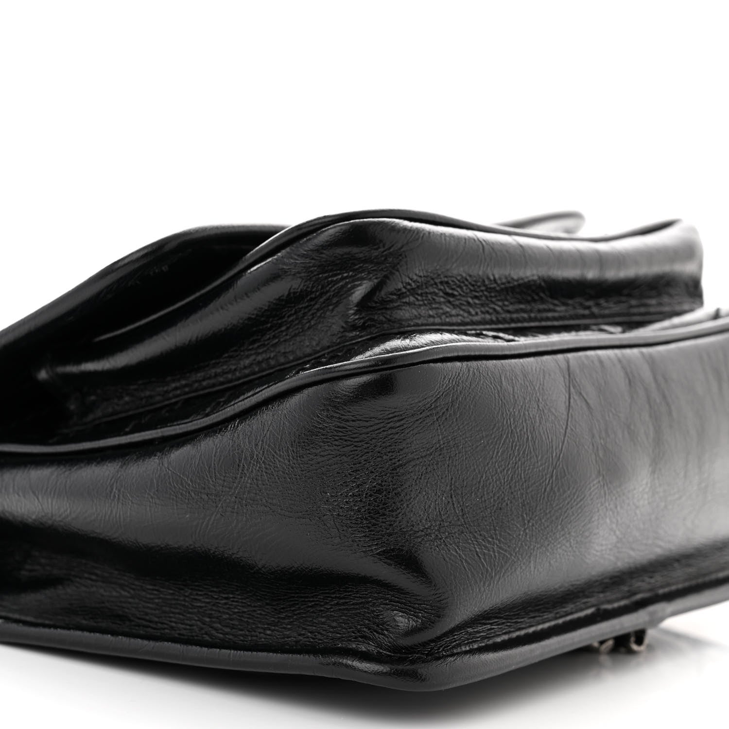 Saint Laurent Crinkled Calfskin Matelasse Monogram Baby Niki Chain Satchel Black 10 of 11
