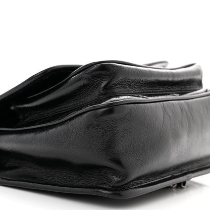 Saint Laurent Crinkled Calfskin Matelasse Monogram Baby Niki Chain Satchel Black 10 of 11