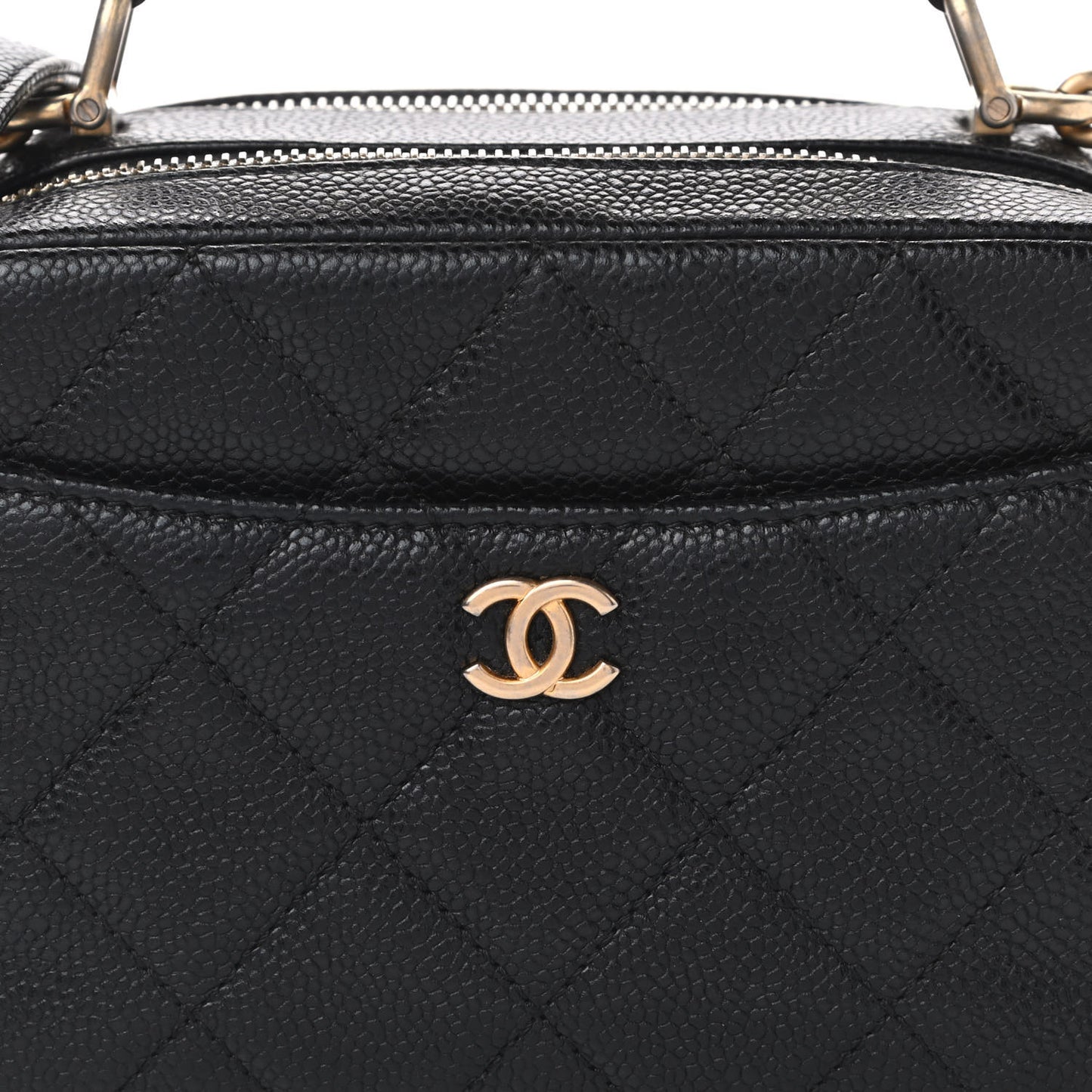 Caviar Quilted Mini Carry Around Bowling Bag Black