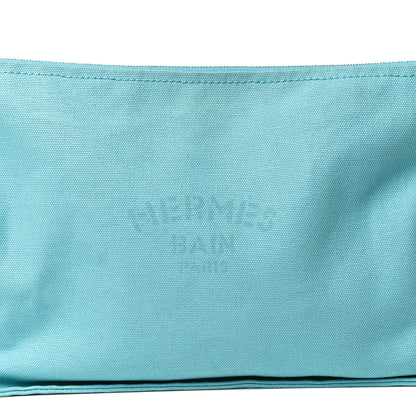 Hermes Toile Flat Yachting Pouch Bleu Atoll 8 of 11