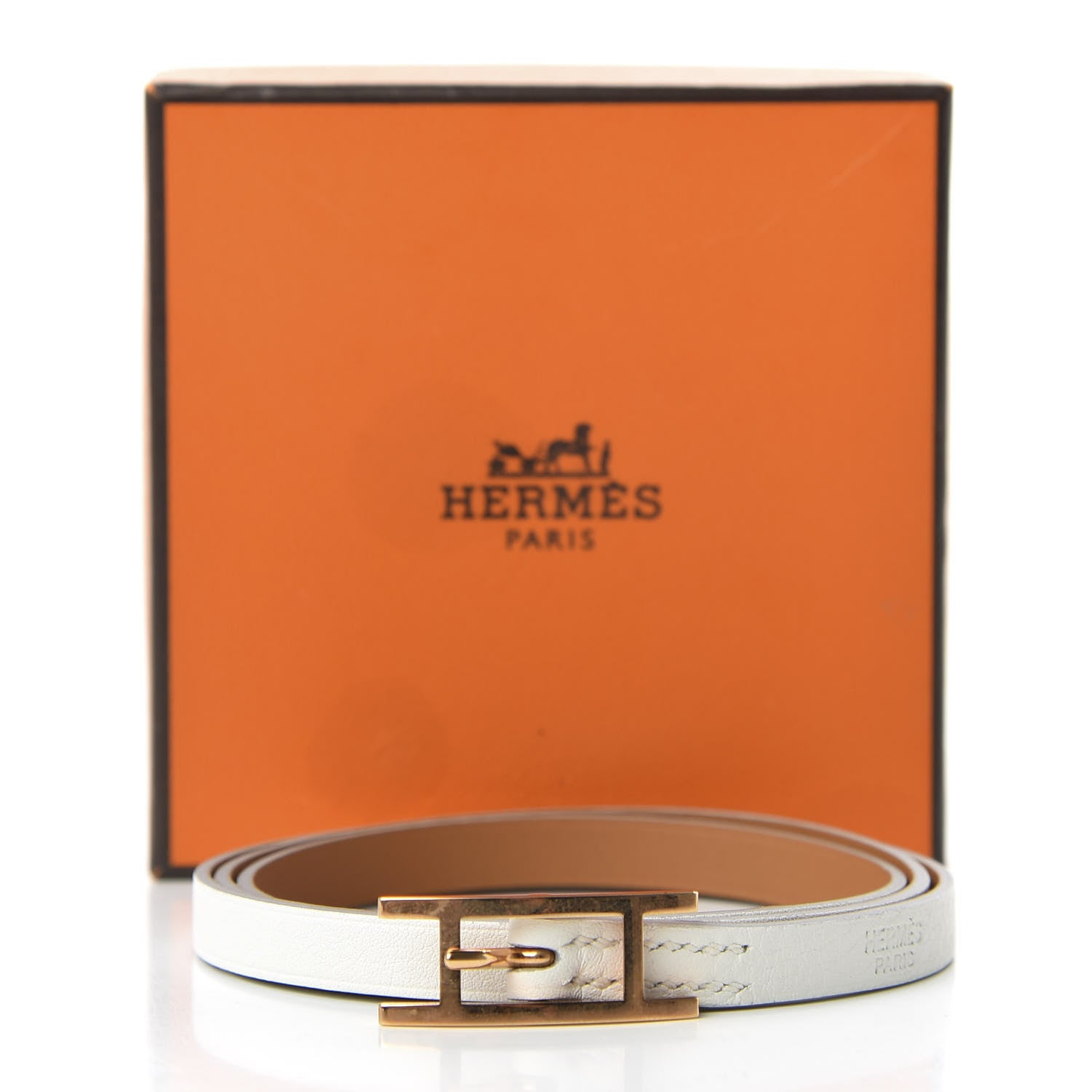 Hermes Swift Hapi 3 MM Triple Tour Wrap Bracelet T2 White 6 of 6