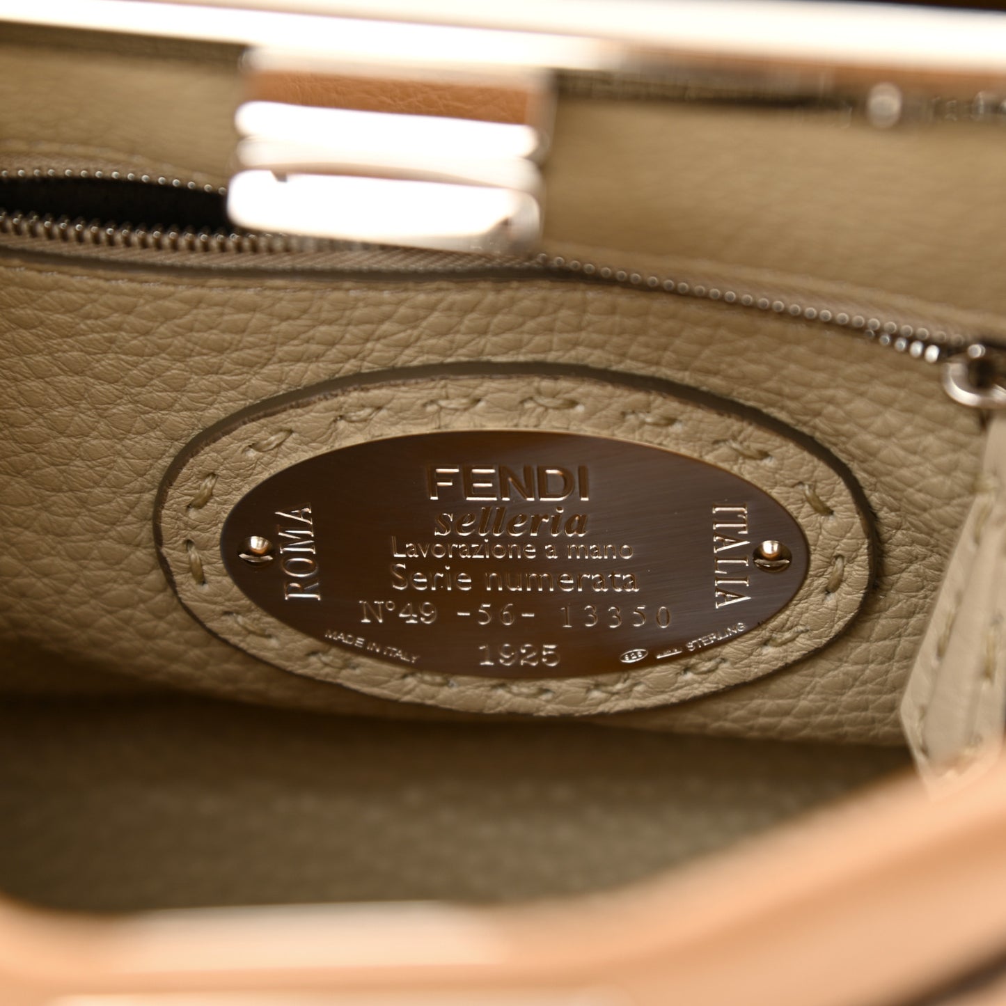 Cuoio Romano Selleria Bi-Color Mini Peekaboo Iconic Satchel Mou Milk