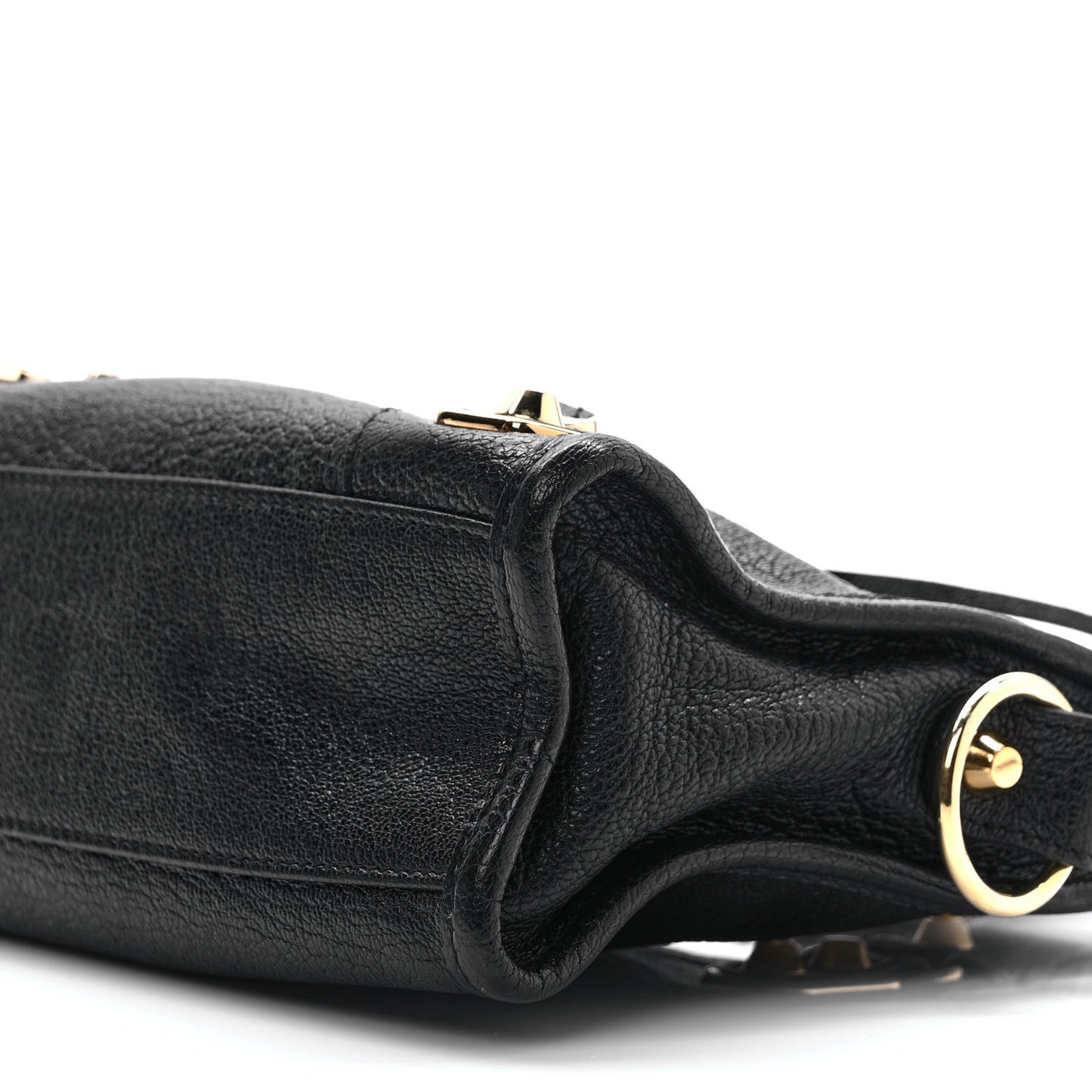 Chevre Gold Metallic Edge Hardware Mini City Black