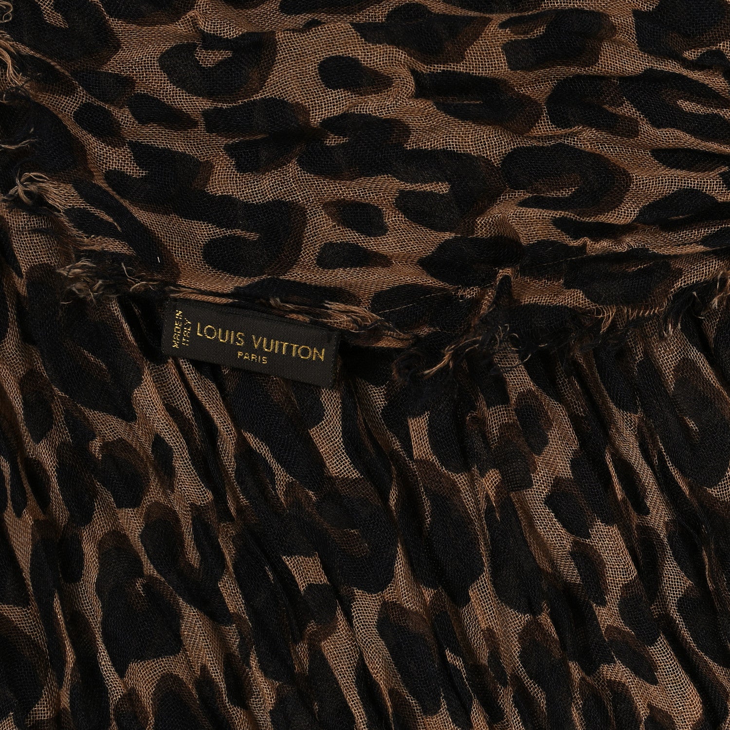 Louis Vuitton Cashmere Silk Leopard Etole Stole Marron 3 of 3